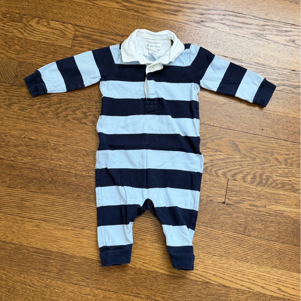 Ralph Lauren Navy and Light Blue Striped outfit